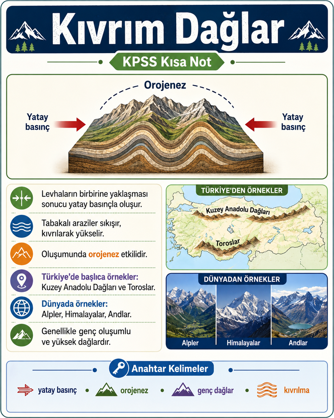 KPSS Kıvrım Dağlar Kodlama | Kısa Notlar | 2026 Güncel